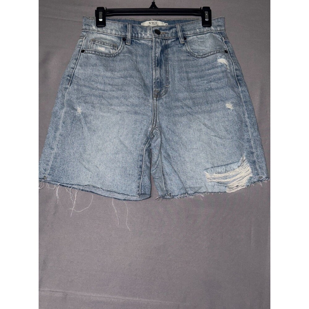Vici Collections Distressed High-Rise Women's Edgy 90's Raw Hem Jorts Sz 26